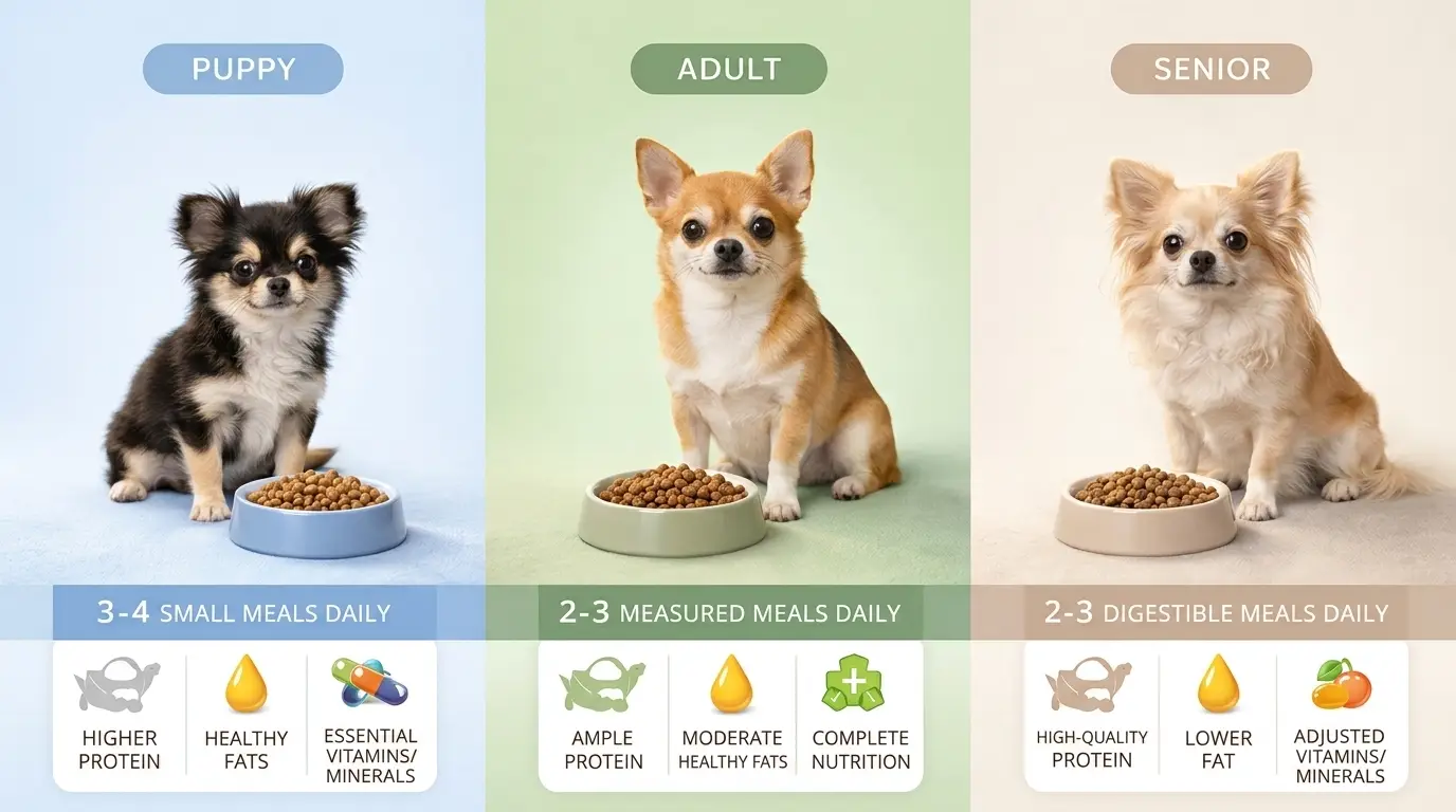 Chihuahua feeding guide showing portion control and healthy meal plan 